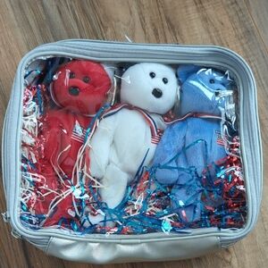 Ty Beanie Babies America All Retired Set Red White And Blue Bears.